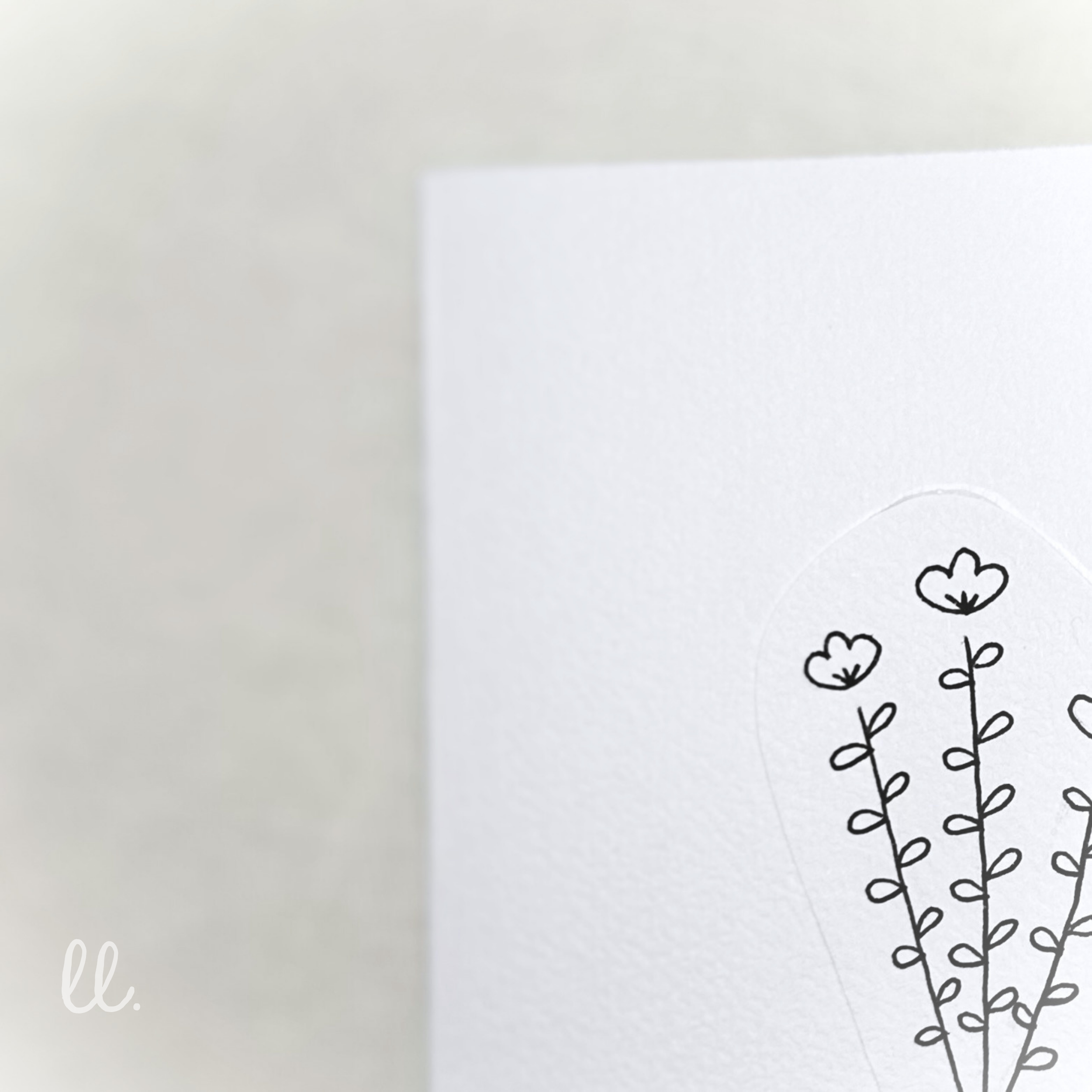 Handgezeichnete Blumen Grußkarte