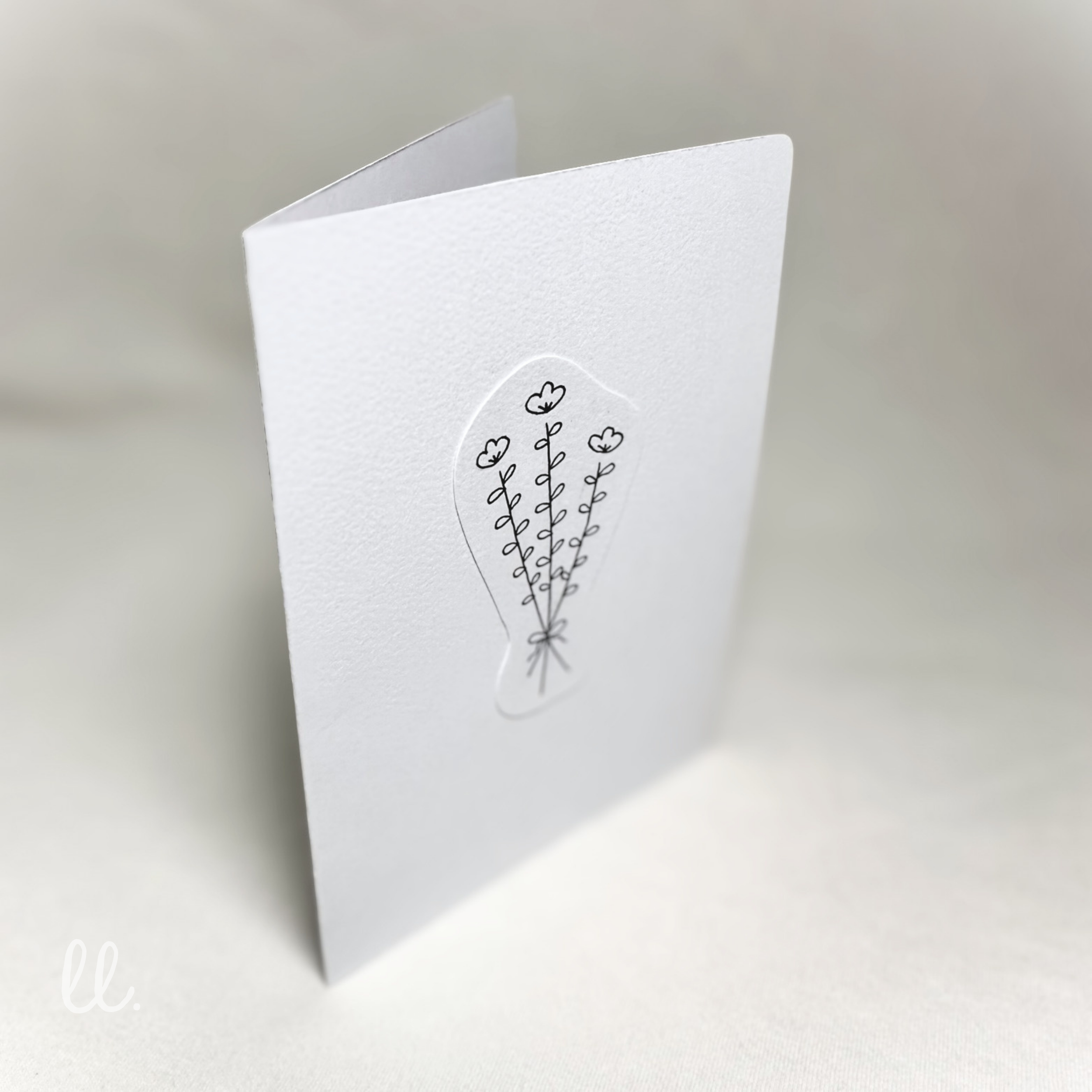 Handgezeichnete Blumen Grußkarte