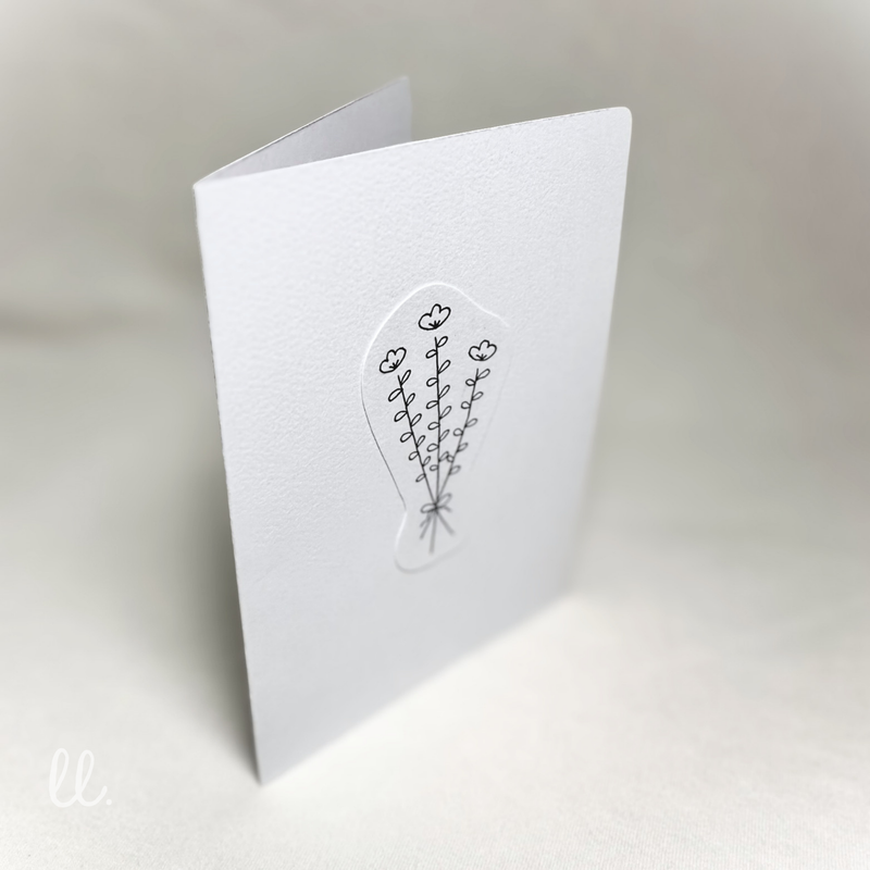 Handgezeichnete Blumen Grußkarte