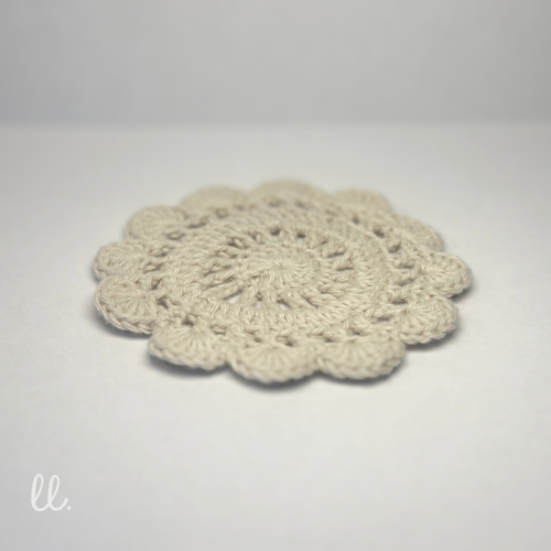 Häkeluntersetzer Set, Cremeweiß