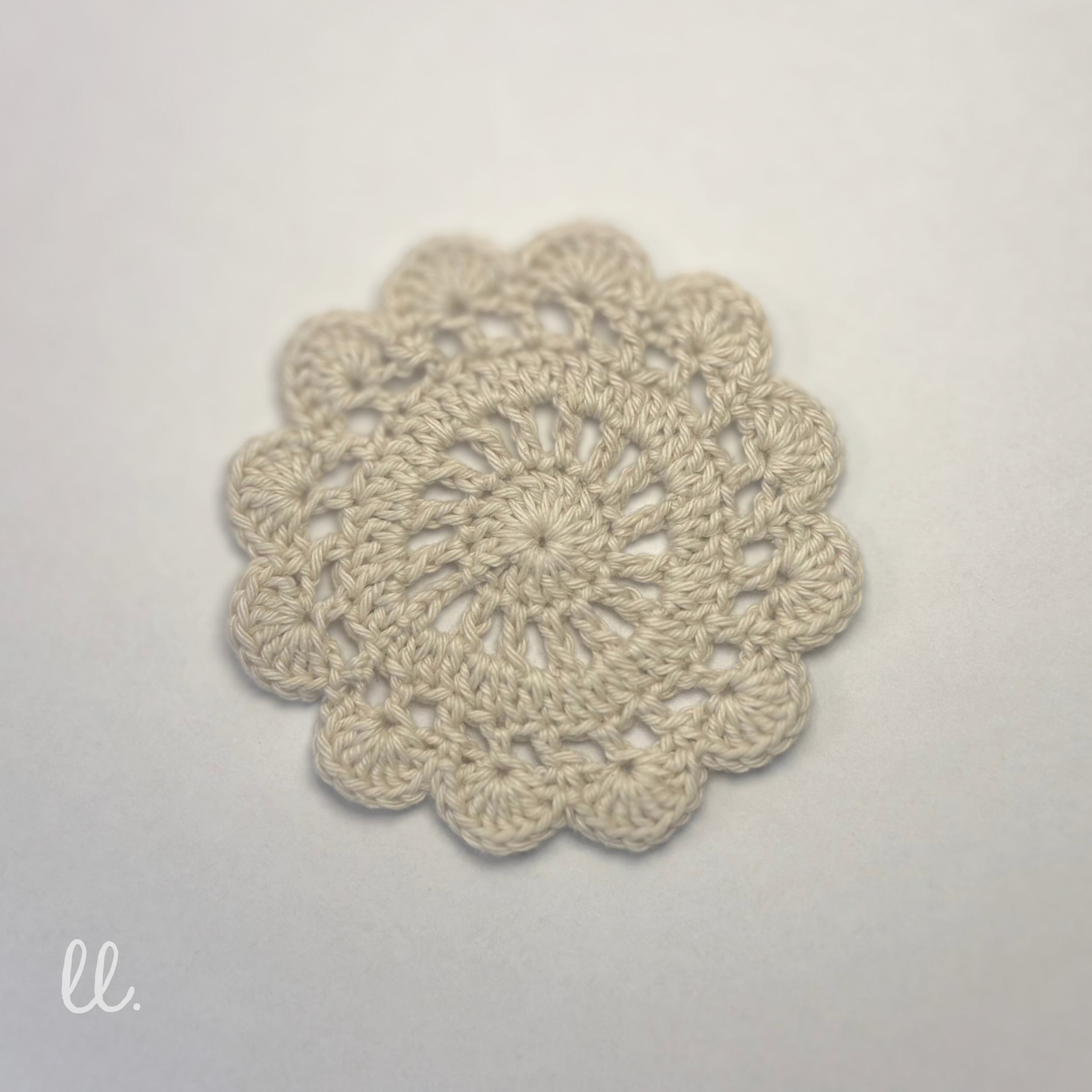 Häkeluntersetzer Set, Cremeweiß